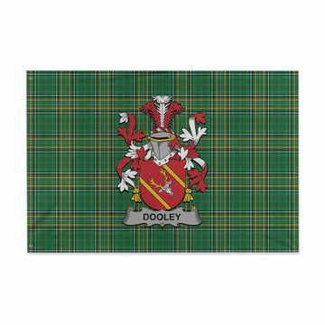 Dooley Irish Clan Tartan House Flag with Coat of Arms
