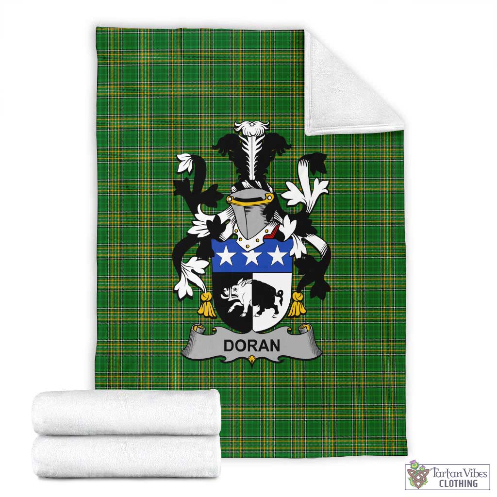 Doran Irish Clan Tartan Blanket with Coat of Arms X-Large 59 x 79 inches 150 x 200 cm - Tartan Vibes Clothing