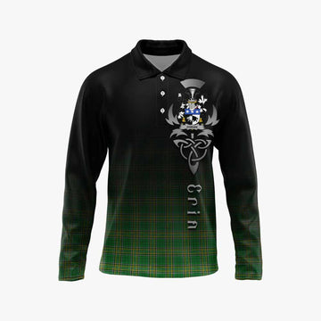 Doran Irish Clan Long Sleeve Polo Shirt with Coat of Arms Erin Go Bragh Celtic Inspired Unisex - Tartan Vibes Clothing