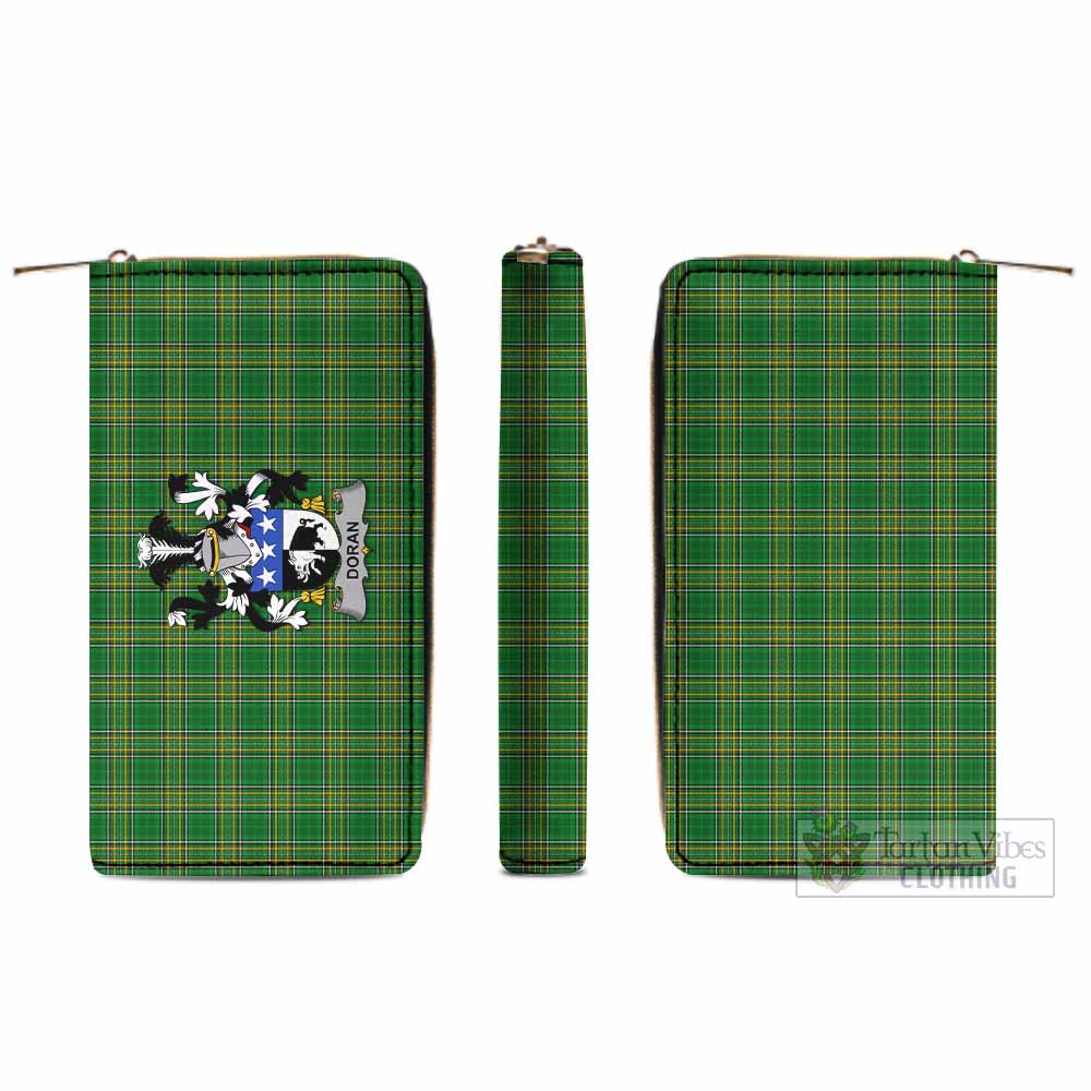 Doran Irish Clan Tartan Women's Leather Wallet with Coat of Arms - Tartan Vibes Clothing