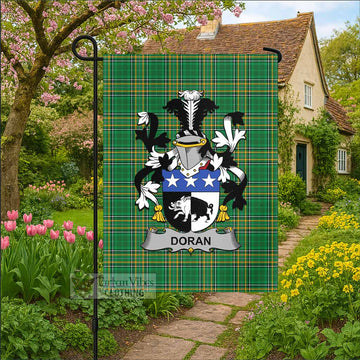Doran Irish Clan Tartan Garden Flag with Coat of Arms