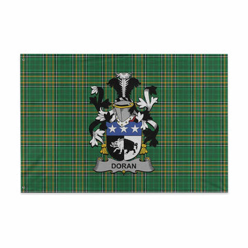Doran Irish Clan Tartan House Flag with Coat of Arms