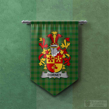 Dorney Irish Clan Tartan Gonfalon, Tartan Banner with Coat of Arms