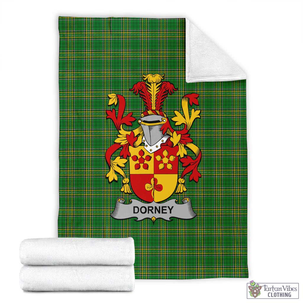Dorney Irish Clan Tartan Blanket with Coat of Arms X-Large 59 x 79 inches 150 x 200 cm - Tartan Vibes Clothing