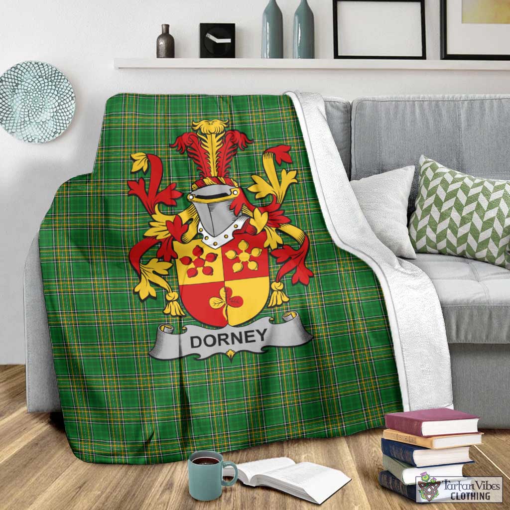 Dorney Irish Clan Tartan Blanket with Coat of Arms - Tartan Vibes Clothing