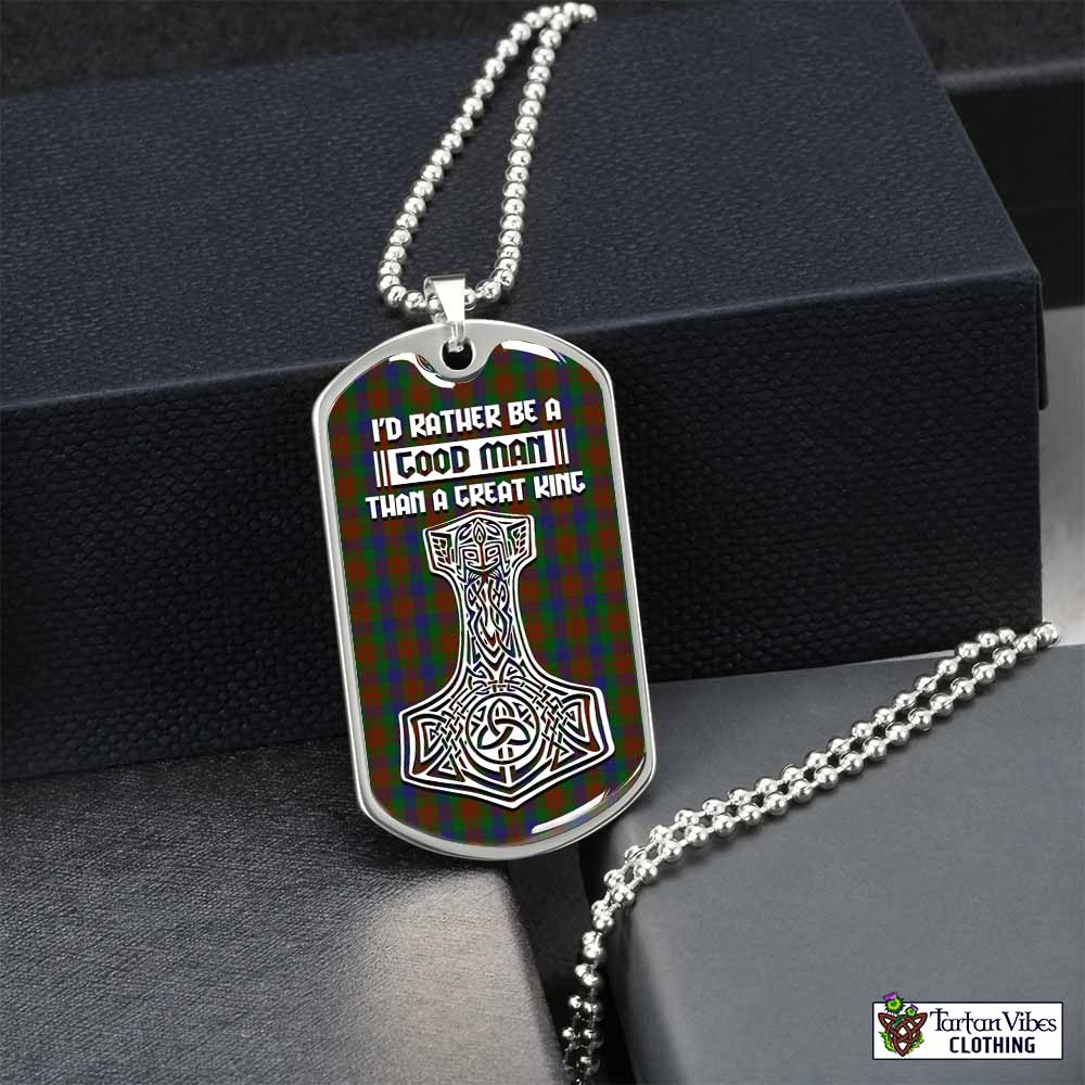 Dorward Tartan Dog Tag Necklace Viking Mjolnir Style Silver No - Tartan Vibes Clothing