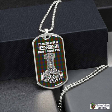 Tartan Vibes Clothing Dorward Tartan Dog Tag Necklace Viking Mjolnir Style