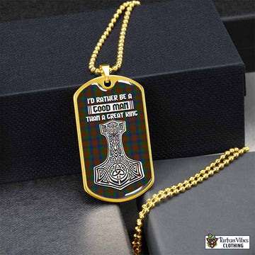 Tartan Vibes Clothing Dorward Tartan Dog Tag Necklace Viking Mjolnir Style