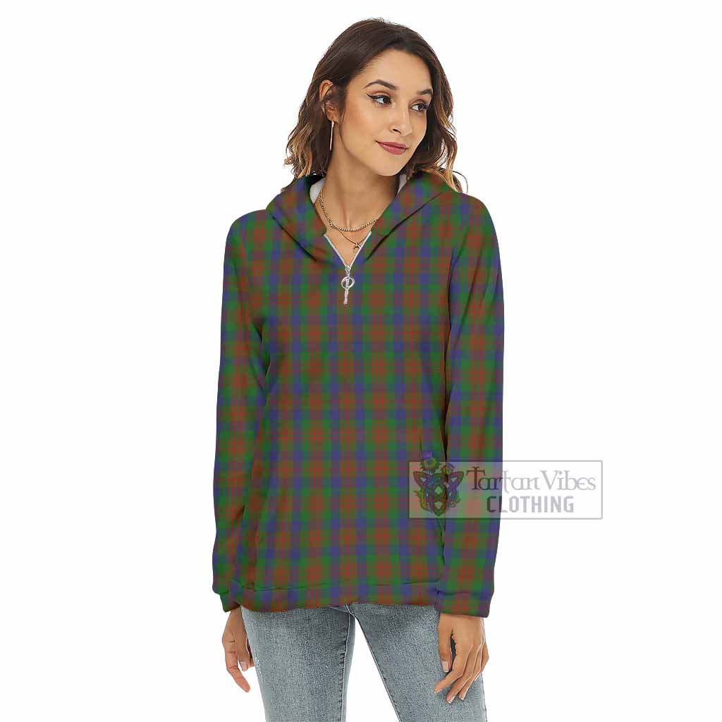 Dorward Tartan Women's Borg Fleece Hoodie with Half Zip - Tartan Vibes Clothing