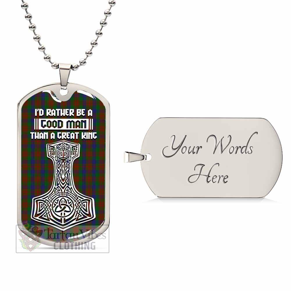 Dorward Tartan Dog Tag Necklace Viking Mjolnir Style Silver Yes - Tartan Vibes Clothing
