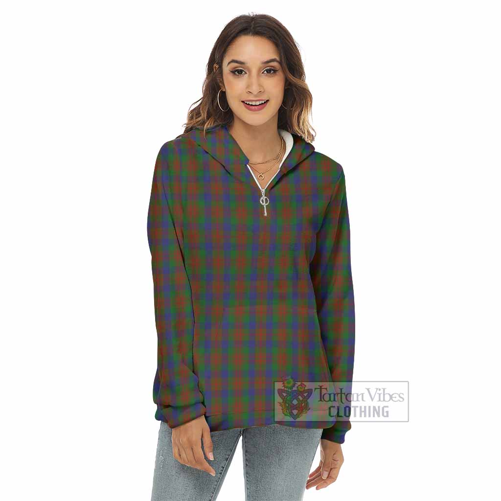 Dorward Tartan Women's Borg Fleece Hoodie with Half Zip - Tartan Vibes Clothing