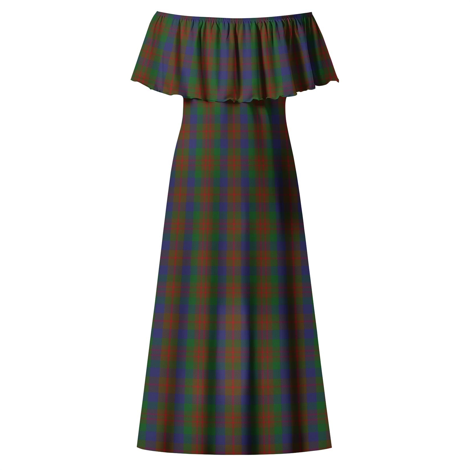 Dorward Tartan Off Shoulder Long Dress - Tartan Vibes Clothing