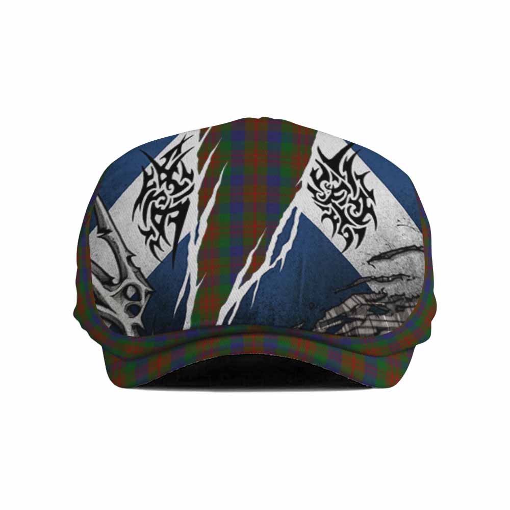 Dorward Tartan Flat Cap, Jeff Cap Scotland Flag Ripped Tribal Design