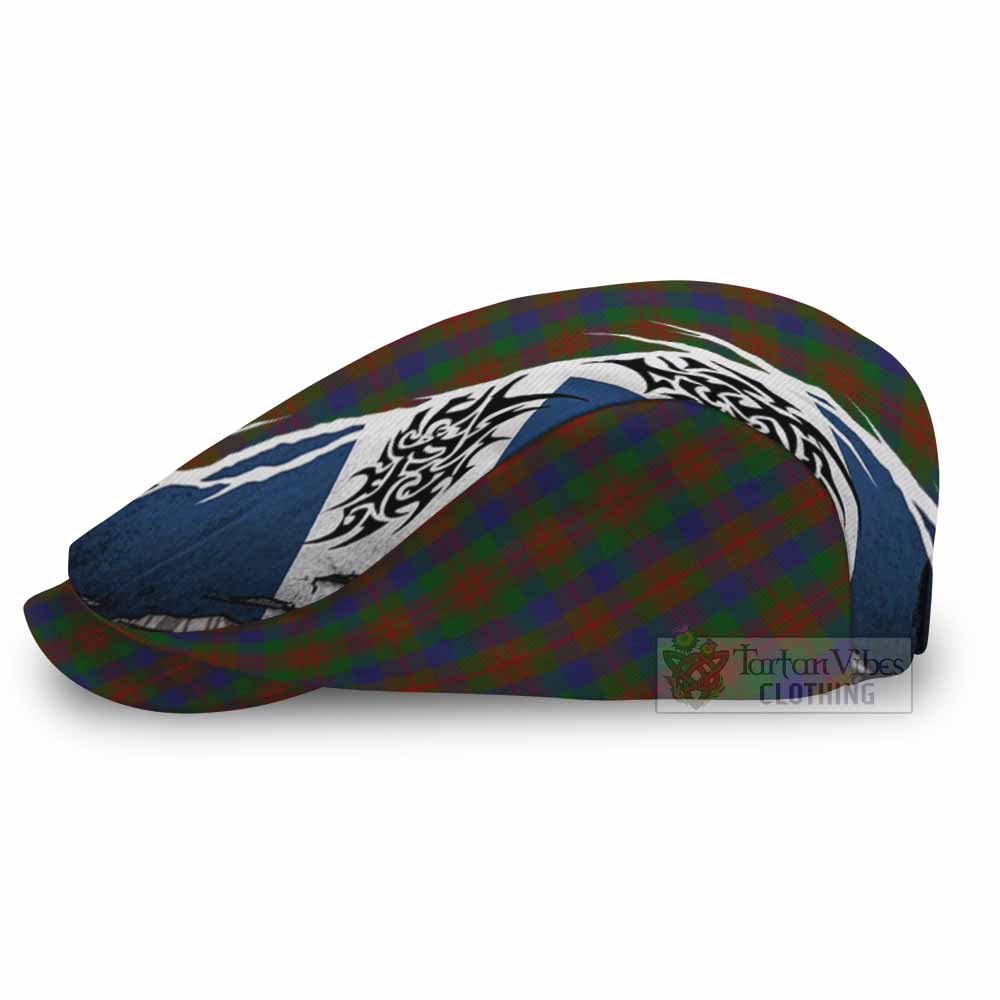 Dorward Tartan Flat Cap, Jeff Cap Scotland Flag Ripped Tribal Design