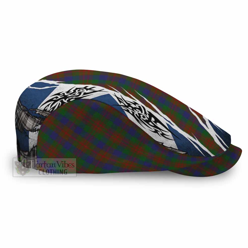 Dorward Tartan Flat Cap, Jeff Cap Scotland Flag Ripped Tribal Design