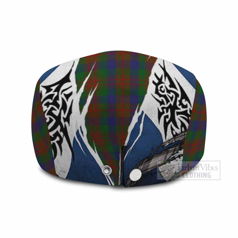Dorward Tartan Flat Cap, Jeff Cap Scotland Flag Ripped Tribal Design