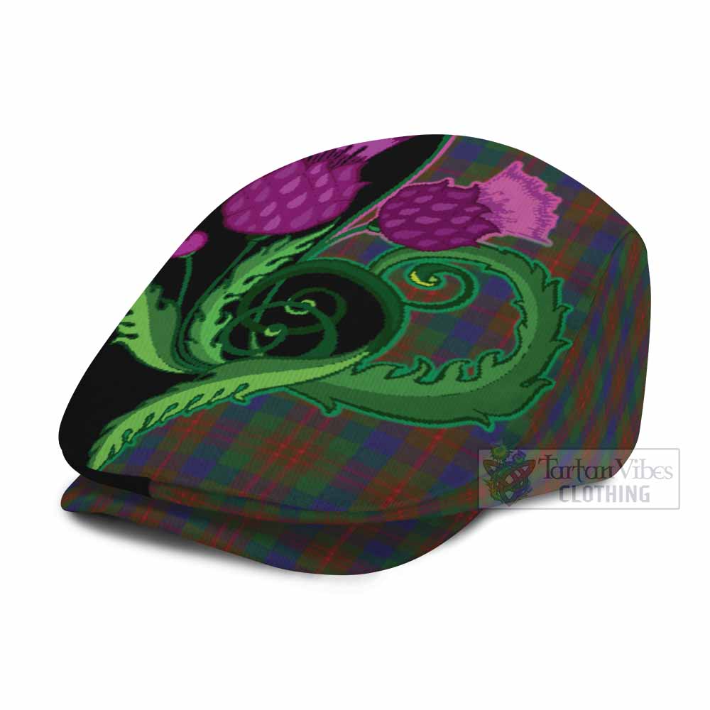 Dorward Tartan Flat Cap, Jeff Cap Traditional Scottish Thistle