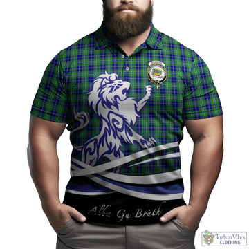 Douglas Tartan Polo Shirt with Alba Gu Brath Regal Lion Emblem