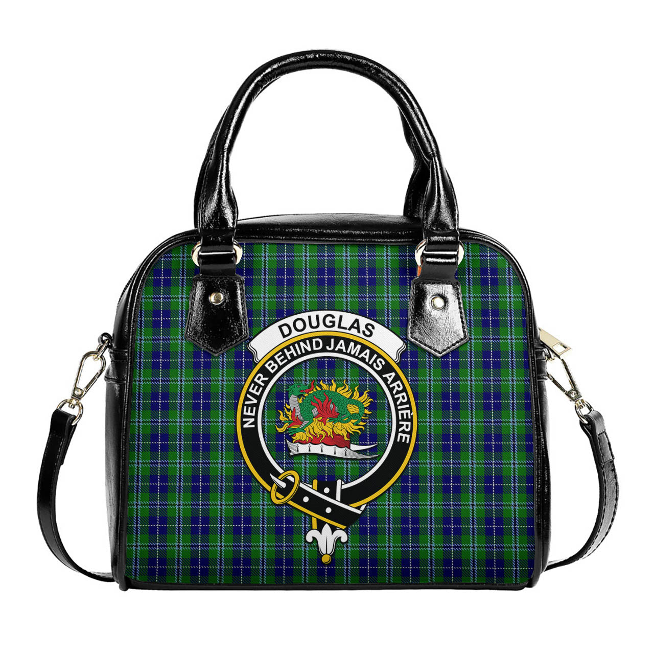 Douglas Tartan Shoulder Handbags with Family Crest One Size 6*25*22 cm - Tartanvibesclothing