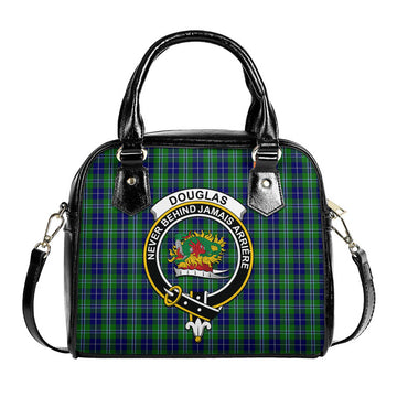 Douglas Tartan Shoulder Handbags with Family Crest