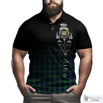 Douglas Tartan Polo Shirt Featuring Alba Gu Brath Family Crest Celtic Inspired
