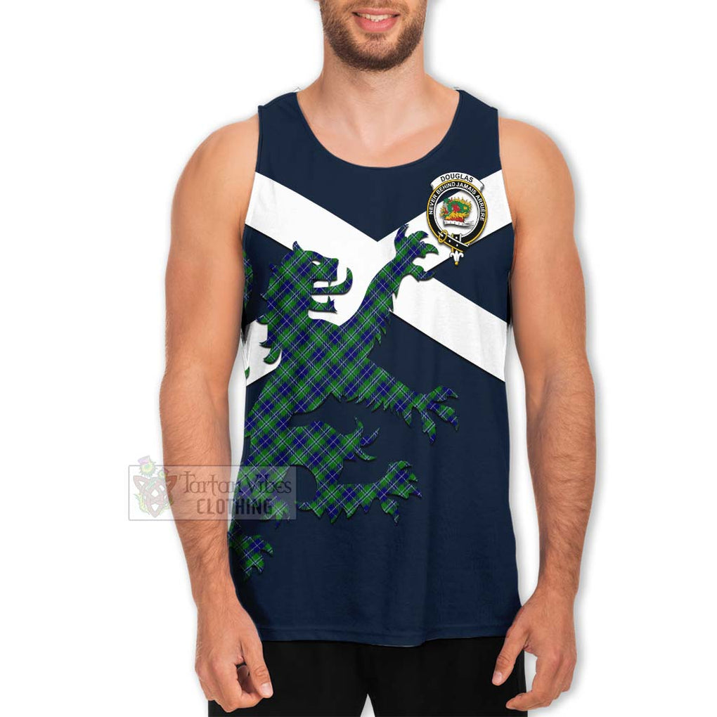 Tartan Vibes Clothing Douglas Tartan Lion Rampant Men's Tank Top – Proudly Display Your Heritage with Alba Gu Brath and Clan Name