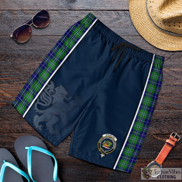 Douglas Tartan Men's Shorts with Family Crest and Lion Rampant Vibes Sport Style