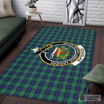 Douglas Tartan Area Rug with Family Crest