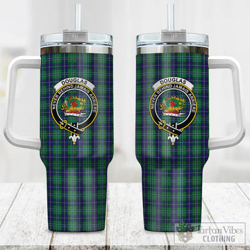 Tartan Vibes Clothing Douglas Tartan and Family Crest Tumbler with Handle