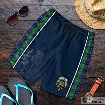 Douglas Tartan Men's Shorts with Family Crest and Scottish Thistle Vibes Sport Style