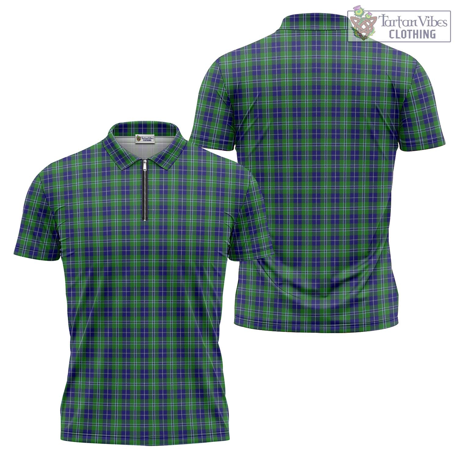 Tartan Vibes Clothing Douglas Tartan Zipper Polo Shirt
