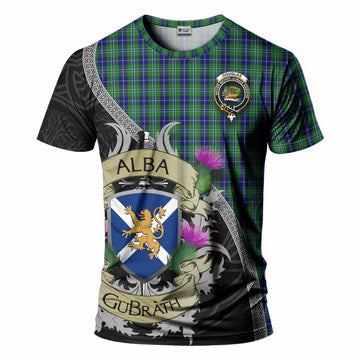 Tartan Vibes Clothing Douglas Tartan Family Crest T-Shirt Lion Rampant Royal Thistle Shield Celtic Inspired
