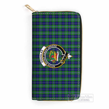 Douglas Tartan Women's Leather Wallet with Family Crest