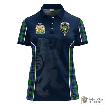 Tartan Vibes Clothing Douglas Tartan Women's Polo Shirt with Family Crest and Lion Rampant Vibes Sport Style