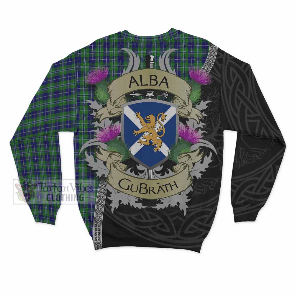 Tartan Vibes Clothing Douglas Tartan Family Crest Sweatshirt Lion Rampant Royal Thistle Shield Celtic Inspired