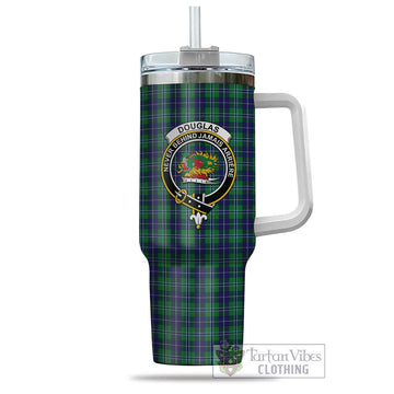Douglas Tartan and Family Crest Tumbler with Handle