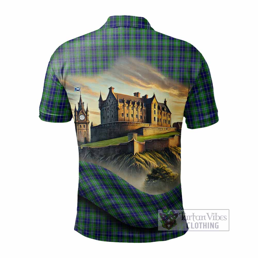 Tartan Vibes Clothing Douglas Tartan Family Crest Polo Shirt with Scottish Ancient Castle Stype