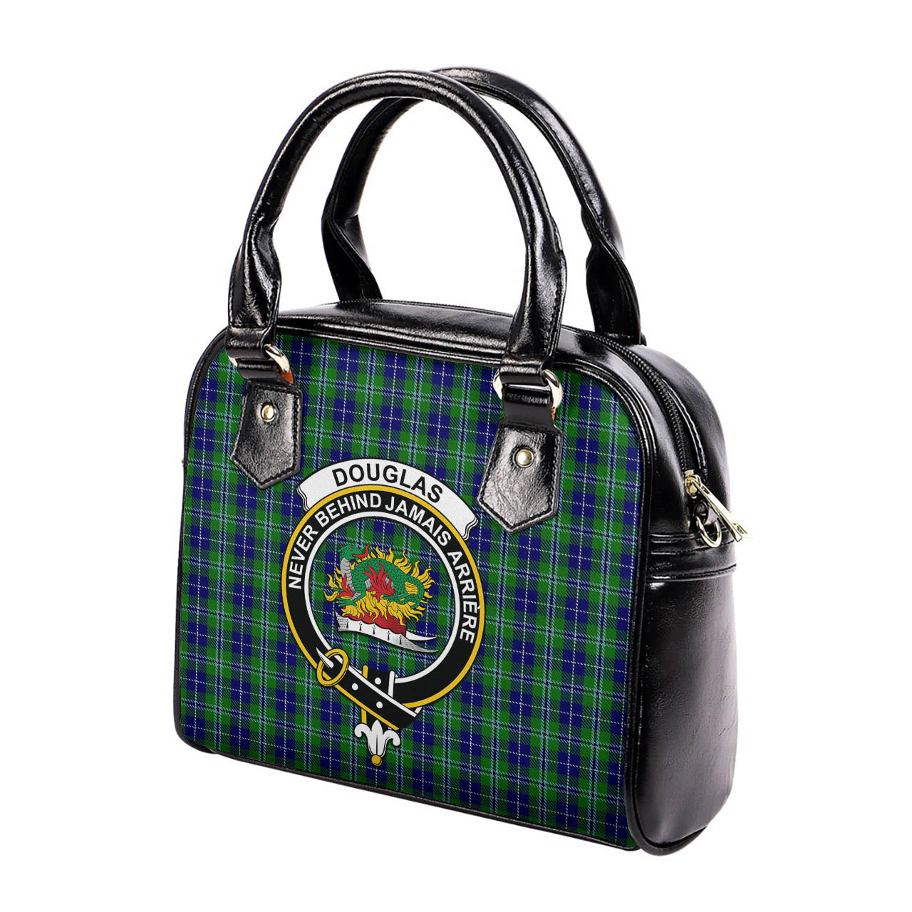 Douglas Tartan Shoulder Handbags with Family Crest - Tartanvibesclothing