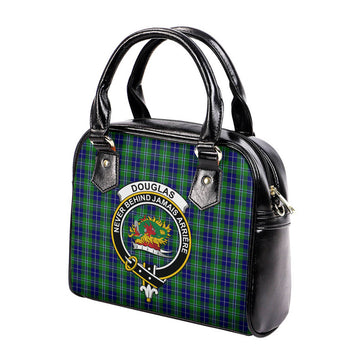 Douglas Tartan Shoulder Handbags with Family Crest