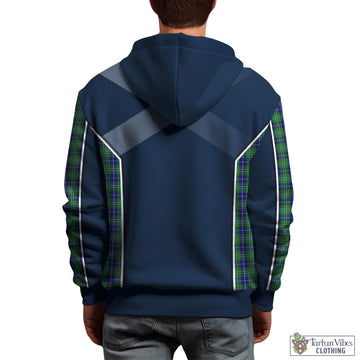 Douglas Tartan Hoodie with Family Crest and Scottish Thistle Vibes Sport Style