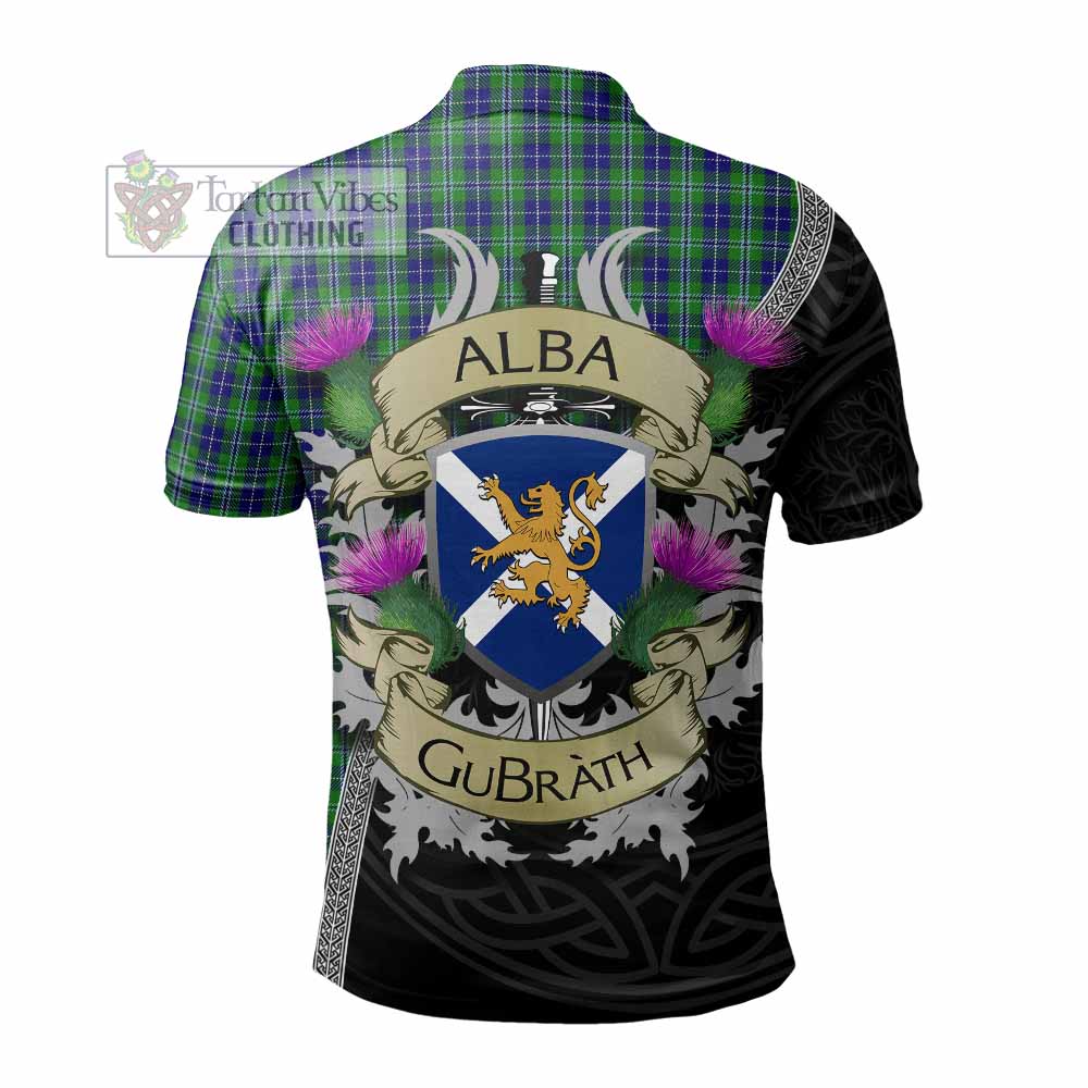 Tartan Vibes Clothing Douglas Tartan Family Crest Polo Shirt Lion Rampant Royal Thistle Shield Celtic Inspired