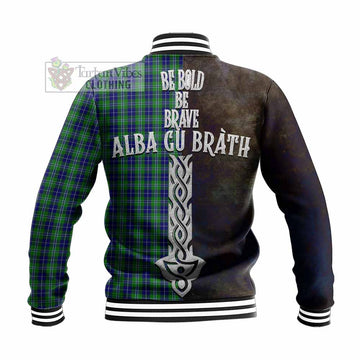 Douglas Tartan Family Crest Baseball Jacket Alba Gu Brath Be Brave Lion Ancient Style