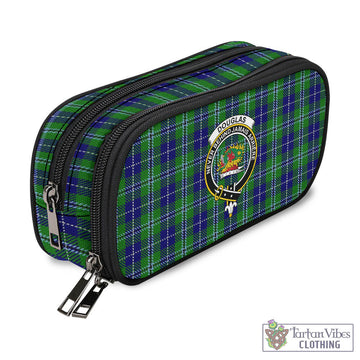 Douglas Tartan Pen and Pencil Case with Family Crest