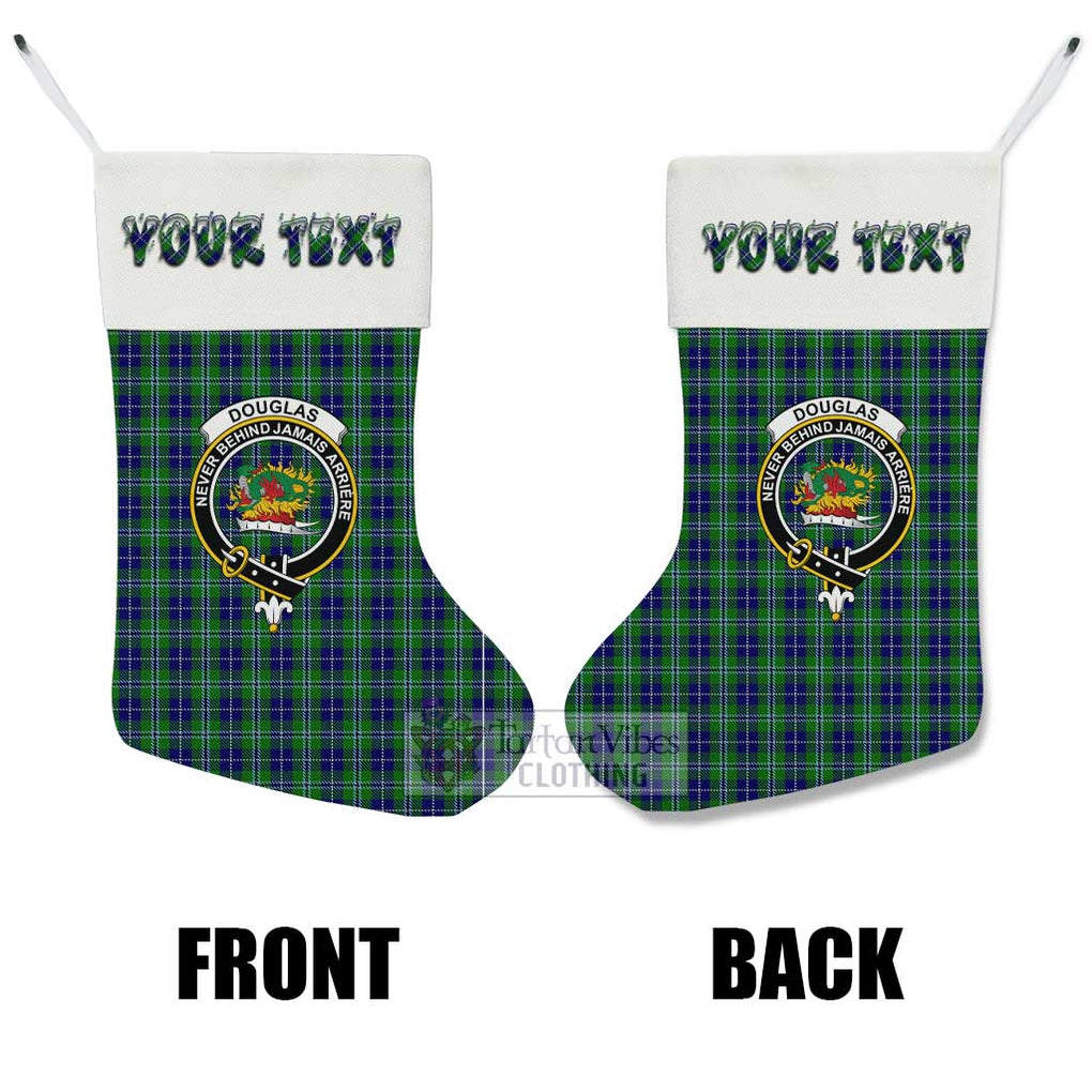 Tartan Vibes Clothing Douglas Tartan Family Crest Christmas Stocking with Personalized Text