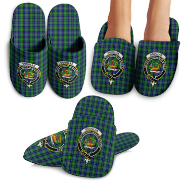 Douglas Tartan Home Slippers with Family Crest
