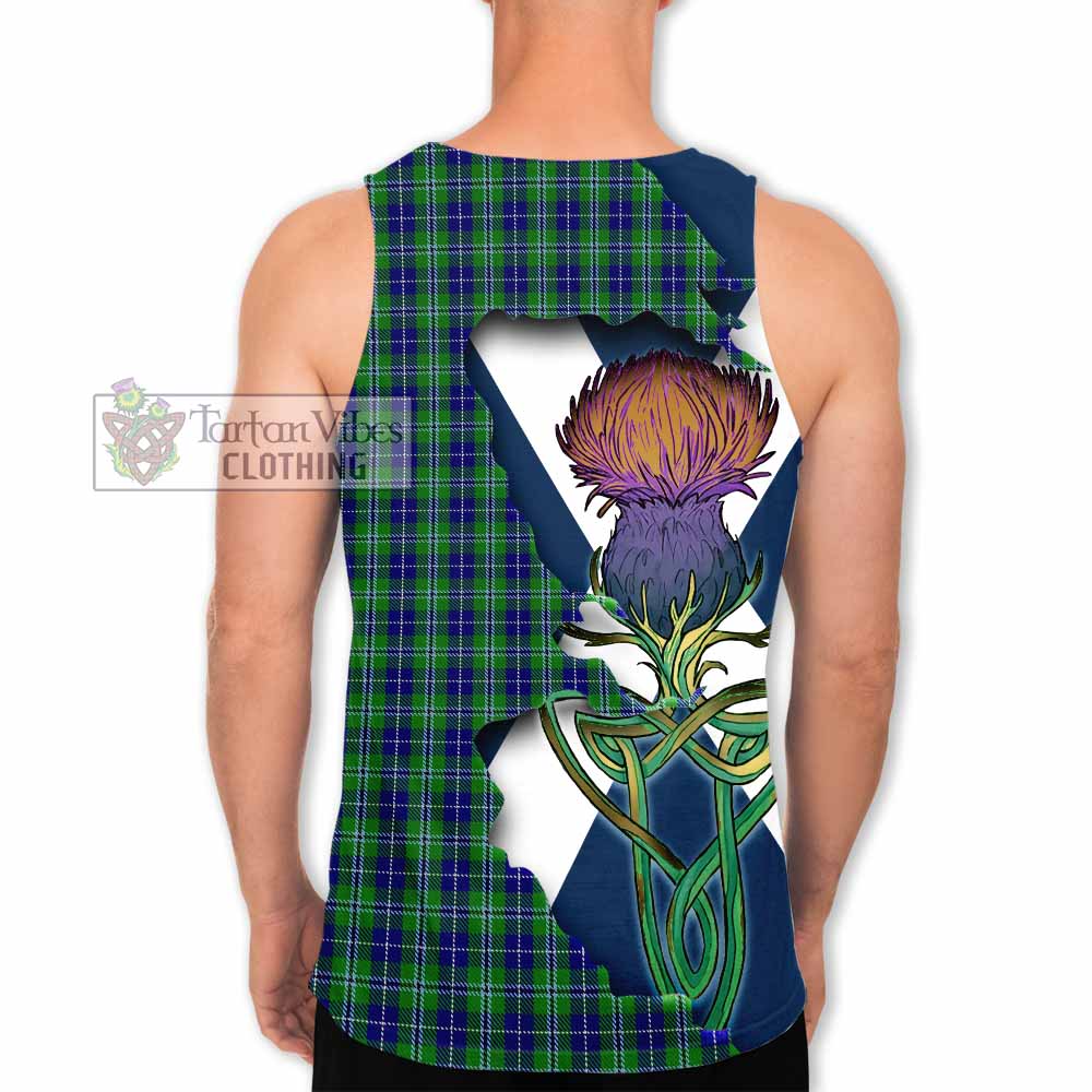 Tartan Vibes Clothing Douglas Tartan Family Crest Men's Tank Top Scottish Thistle Celtic Inspired
