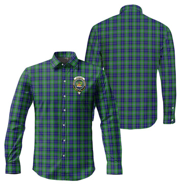 Douglas Tartan Long Sleeve Button Up Shirt with Family Crest