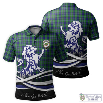 Douglas Tartan Polo Shirt with Alba Gu Brath Regal Lion Emblem