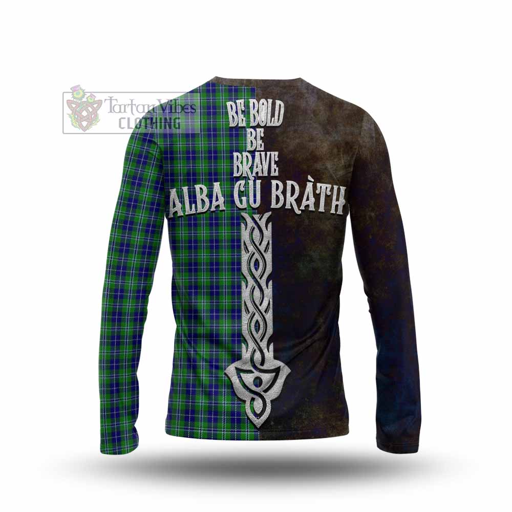 Tartan Vibes Clothing Douglas Tartan Family Crest Long Sleeve T-Shirt Alba Gu Brath Be Brave Lion Ancient Style