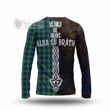 Douglas Tartan Family Crest Long Sleeve T-Shirt Alba Gu Brath Be Brave Lion Ancient Style